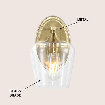 Jayne Iron/Glass Cottage Rustic LED Vanity Light